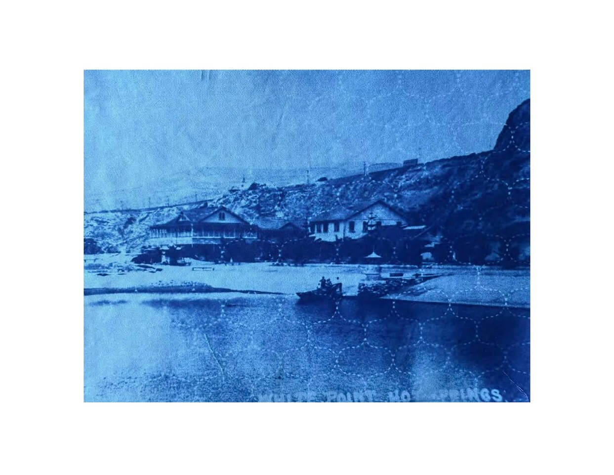 Blue-toned print of an old photograph of White Point